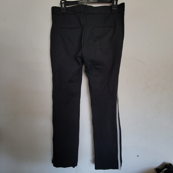 Ann Taylor Petite Silver White Tuxedo Stripe Black Long Trouser Pants Slacks 4P - Picture 3 of 14